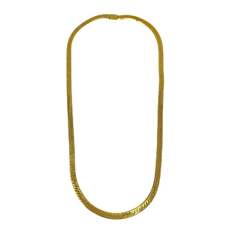 personalized pendant chain necklace -14K Gold Herringbone Necklace