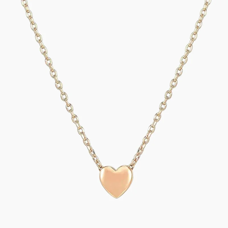 matching gold pendant necklace -14K Gold Plated Heart Polished Necklace