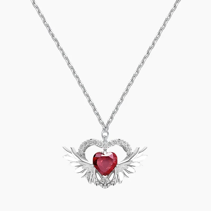 custom crystal pendant for women -925 Silver Heart Necklace