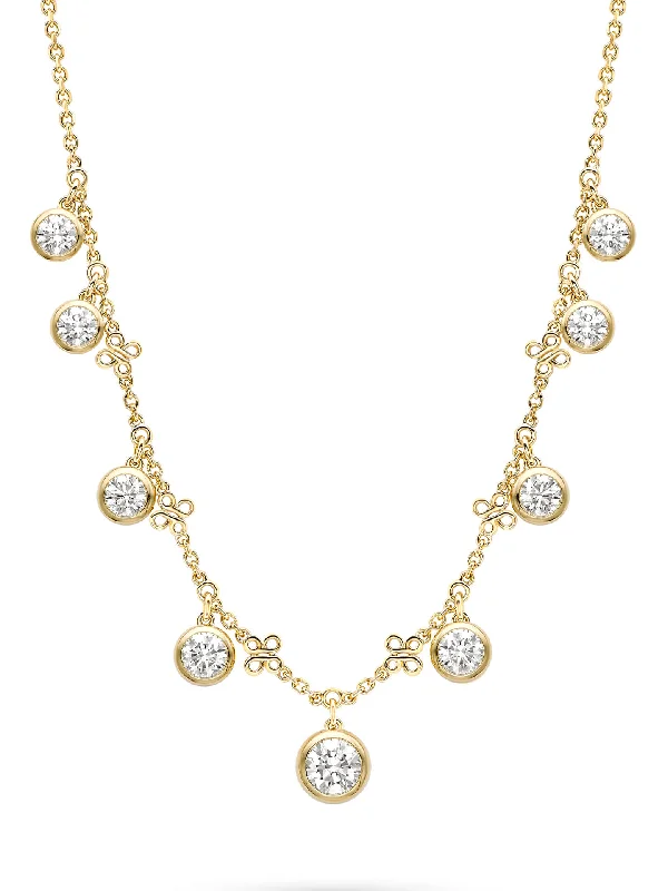 crystal pendant chain necklace -Beach Large Yellow Gold Diamond Necklace