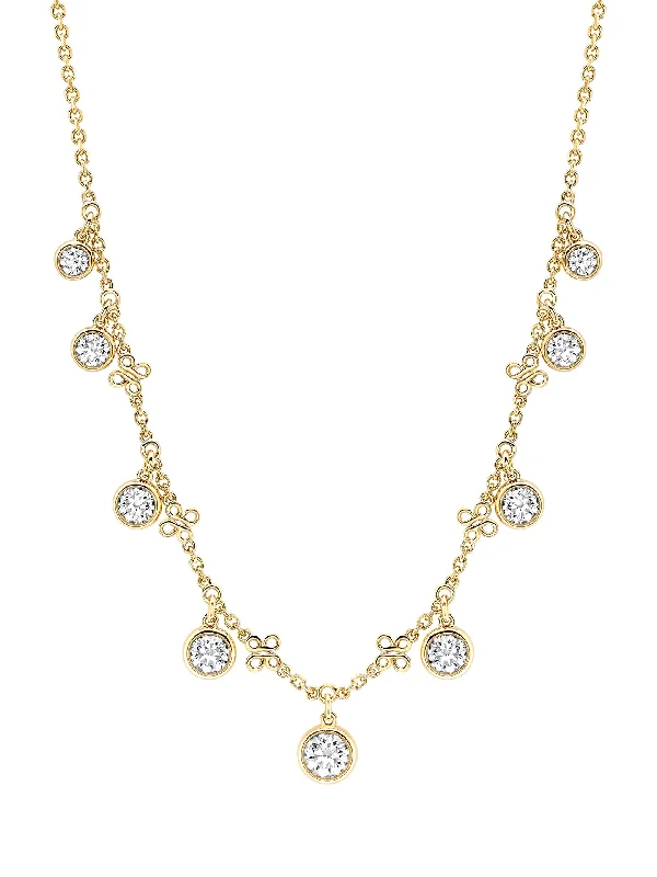 layered gold necklace with pendant -Beach Medium Yellow Gold Diamond Necklace