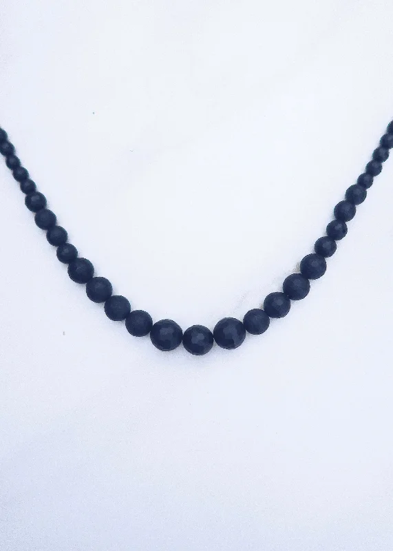 crystal necklace for evening wear -Black Onyx Necklace