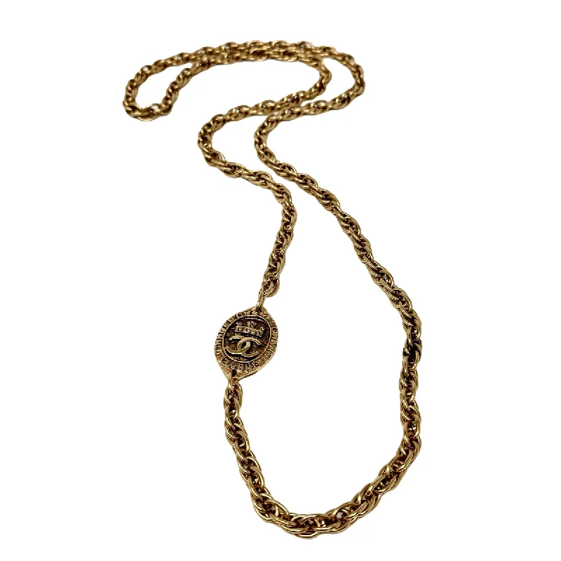 chic gold pendant necklace -Chanel Necklace