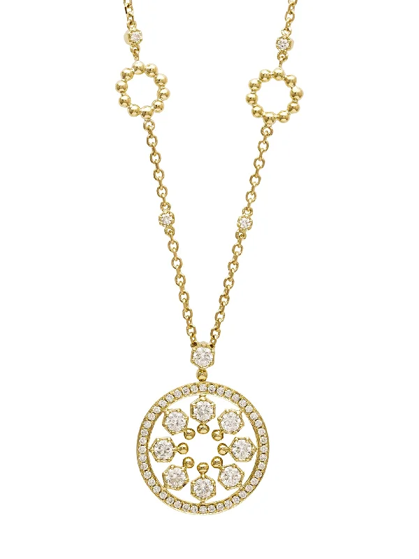 custom birthstone necklace -Circus Yellow Gold Diamond Pendant