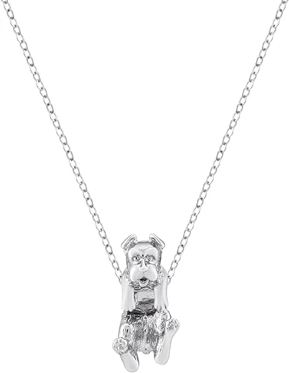 infinity pendant with diamonds -Schnauzer Dog Dangle Necklace