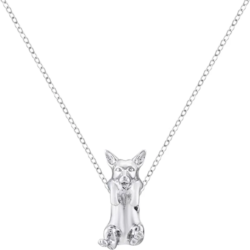 custom crystal pendant for necklace -Corgi Dangling Necklace