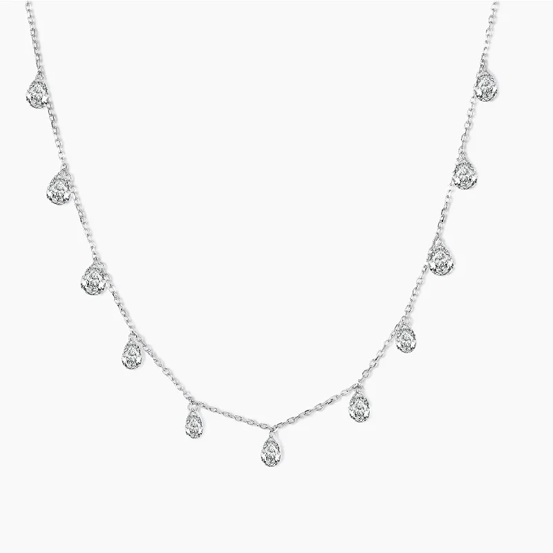 diamond choker for women -Cubic Zirconia Necklace in Sterling Silver