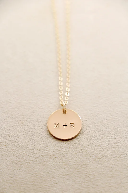 chic gold pendant necklace -classic name necklace {silver + gold}