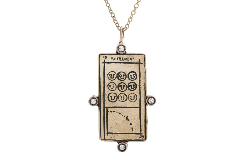 chic crystal pendant necklace -Diamond Fulfillment Tarot Card Necklace