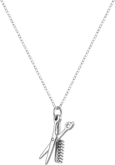 sterling silver charm necklace -Hairdresser Hairstylist Necklace