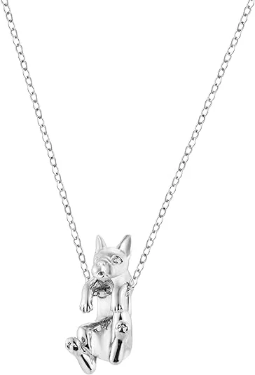 personalized heart pendant for necklace -Hanging Boston Terrier Dog Necklace