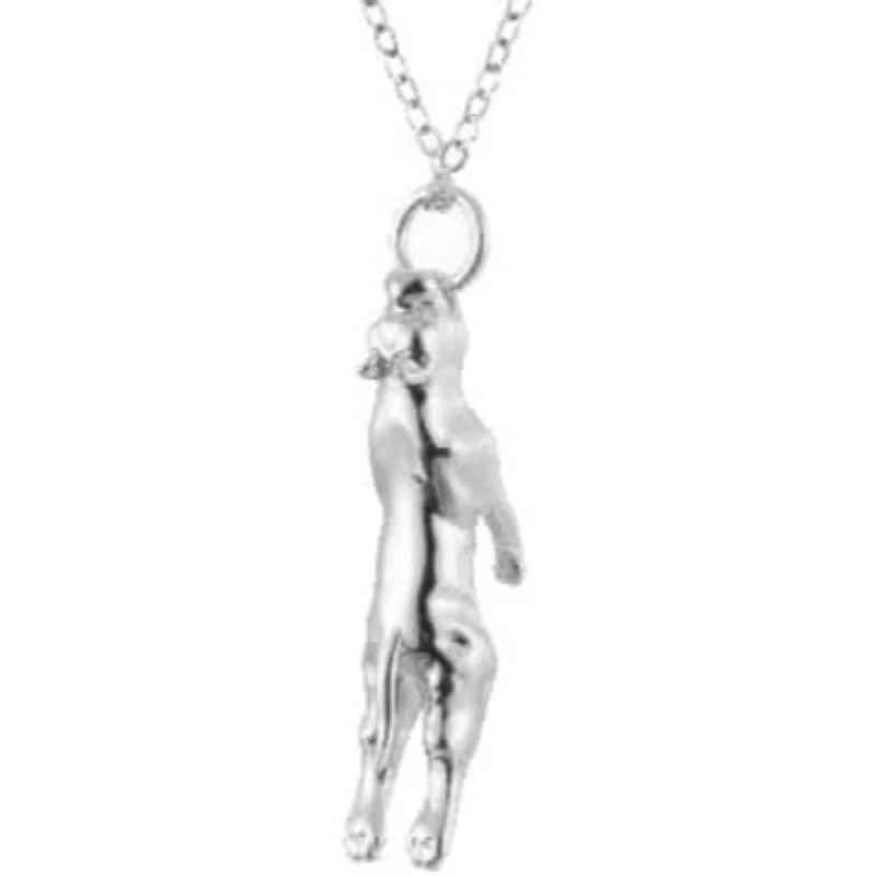 luxury silver pendant necklace -Hanging Pitbull Dog Necklace