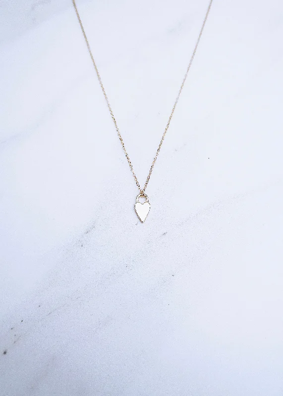 sterling silver heart pendant -Ridged Heart Necklace