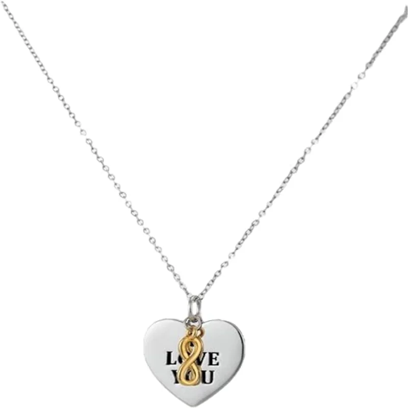 custom chain with gemstone pendant -I Love You, Happy Anniversary Necklace