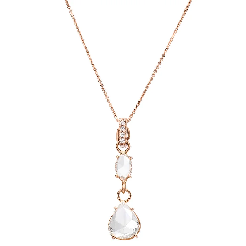 pearl and gold pendant necklace -Lana Necklace Rose Gold