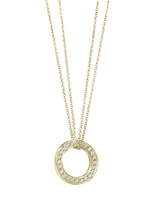 unique pendant necklace for women -Roulette Large Yellow Gold Diamond Pendant