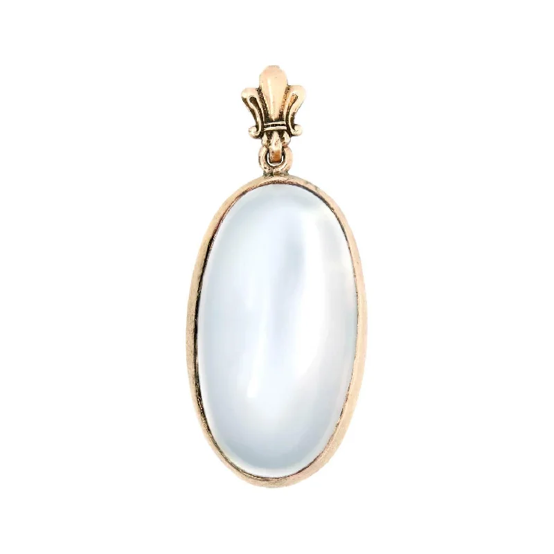 statement gold necklace -Late Victorian 12k Moonstone Pendant