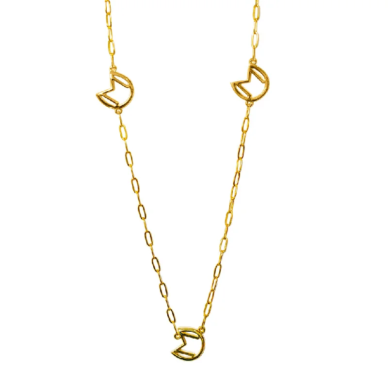 minimalist gold chain necklace -Abstract Trois-Emblem Necklace