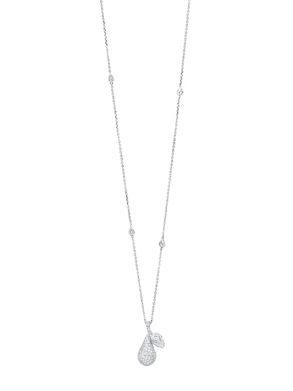 matching gold pendant necklace -Orchard Pavé White Gold Diamond Pendant