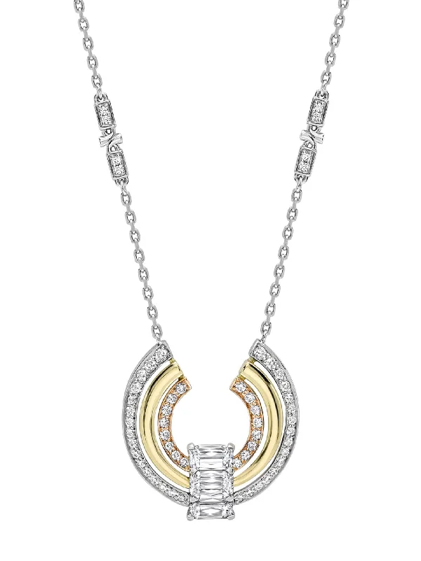 vibrant crystal pendant necklace -Ribbons Ashoka Three Stone Pendant