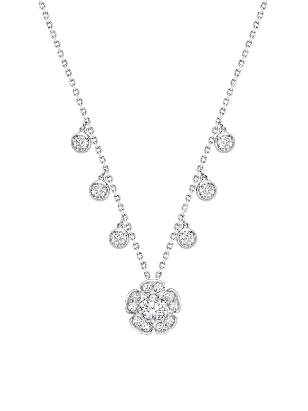 stunning pendant necklace with gemstones -Secret Garden Walled Garden Platinum Diamond Pendant