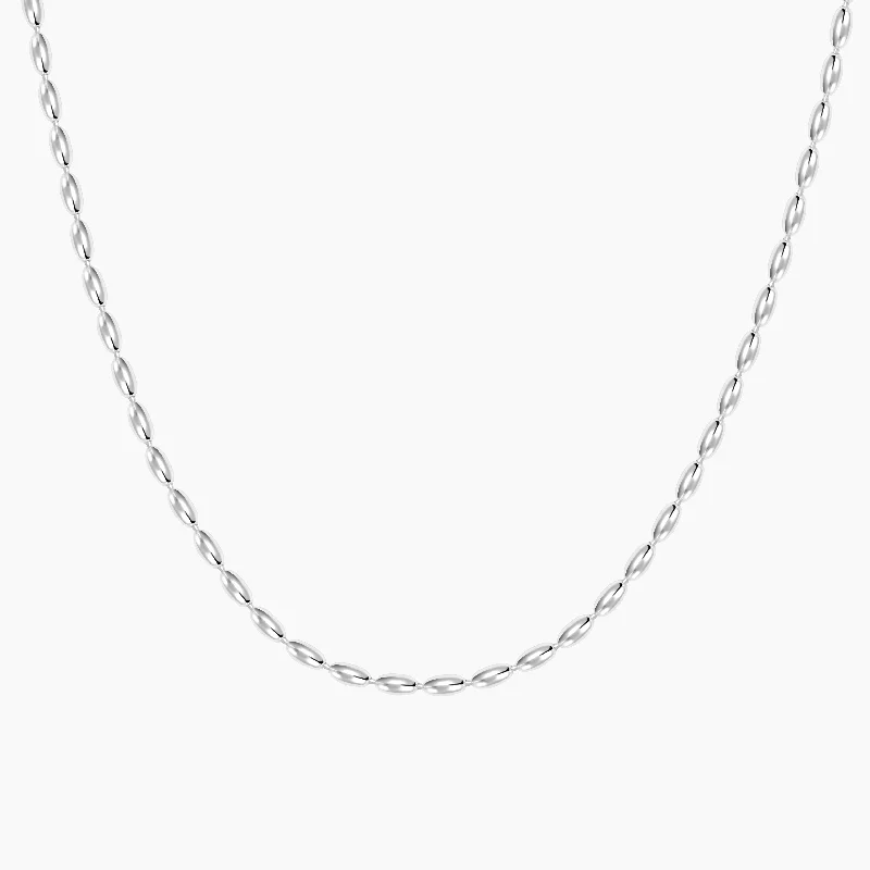 minimalist pendant necklace for women -Sterling Silver Teardrop Beaded Necklace