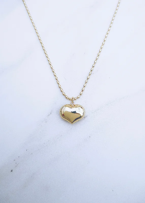 classic silver pendant necklace -Verona Heart Necklace