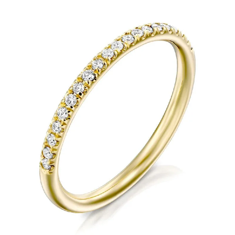 classic gold wedding rings with intricate designs -0.20 Carat Round Profile 1.7mm Lab Grown Diamond Wedding Ring