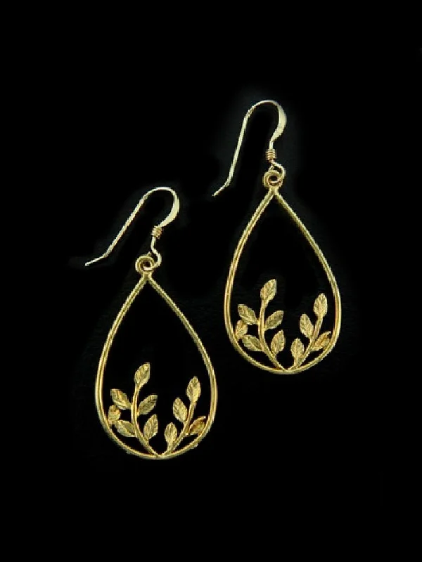 glamorous teardrop earrings for evening wear-Botanical Teardrop Dangles