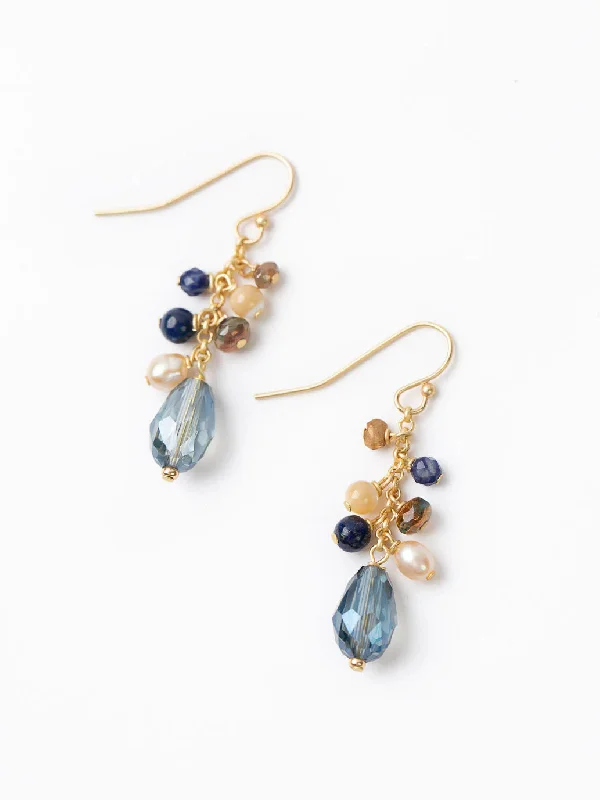 affordable pearl stud earrings for daily wear-Starry Night Cascade Dangles by Anne Vaughan