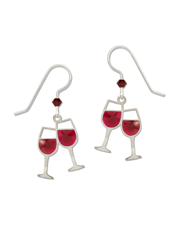 vintage-inspired rhinestone earrings for formal events-Cheers! Red Wine Dangles by Sienna Sky