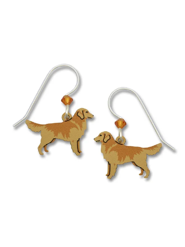 delicate star-shaped earrings for evening looks-Golden Retriever Dangles by Sienna Sky