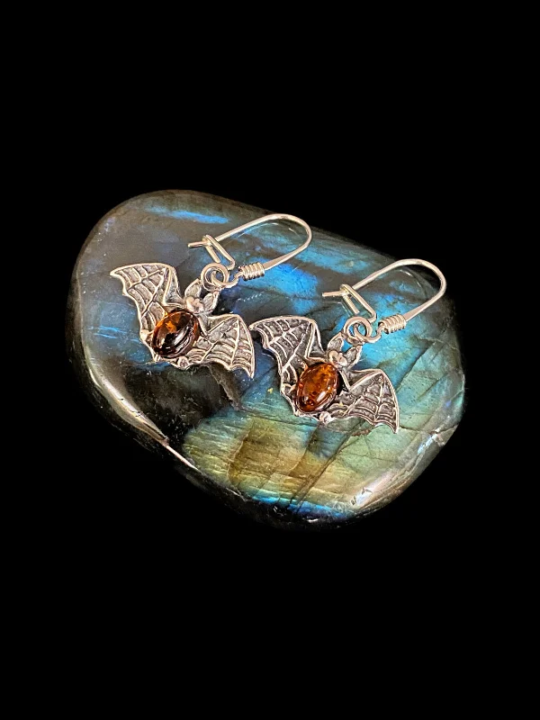 luxurious emerald earrings for a glamorous effect-Amber Bat Dangles