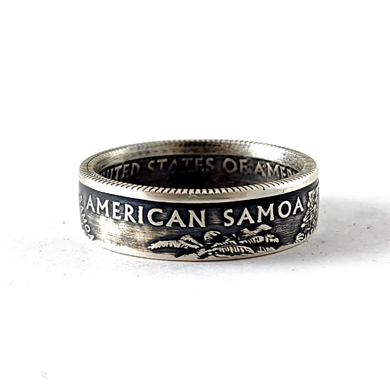 elegant rings with matching wedding bands for couples -90% Silver American Samoa Quarter Ring