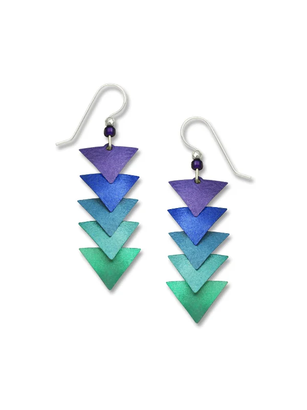 glamorous teardrop earrings for evening wear-Ombre Triangle Statement Earrings by Adajio