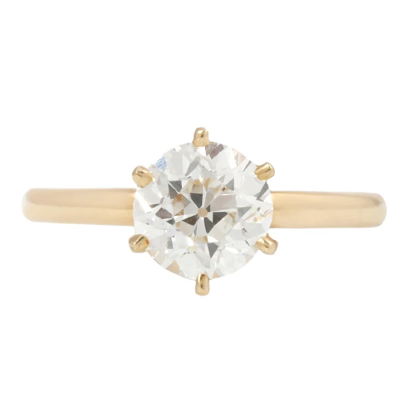 elegant engagement rings with marquise-cut diamonds -Antique Tiffany & Co Six Prong Solitaire Ring