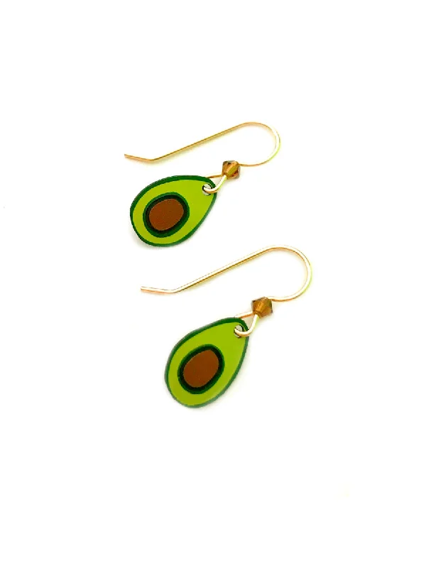 unique abstract earrings for artistic expression-Avocado Dangles by Sienna Sky