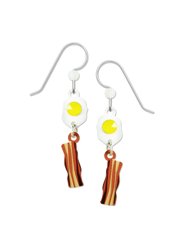 delicate leaf earrings for nature lovers-Bacon & Eggs Earrings by Sienna Sky