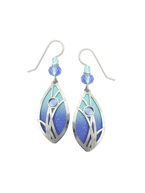 bold geometric earrings for a modern touch-Blue & Silver Petal Earrings by Adajio