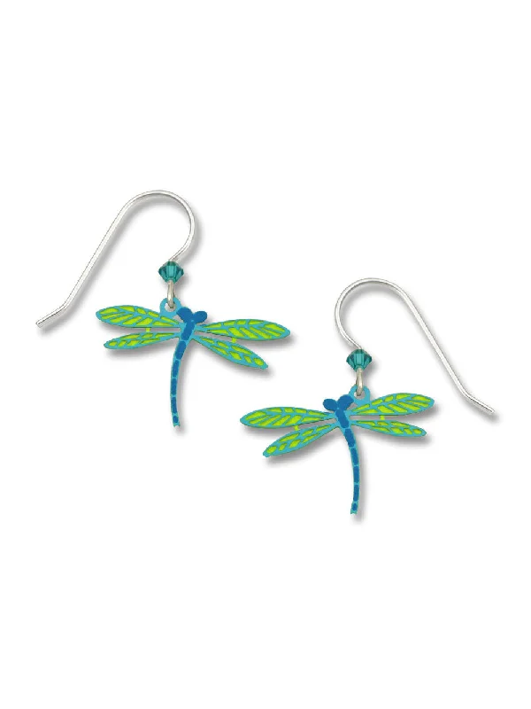 unique moon earrings for night lovers-Blue Dragonfly Dangles by Sienna Sky