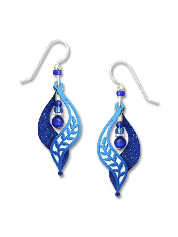 chic minimalist earrings for a subtle look-Blue Vine Dangles by Adajio