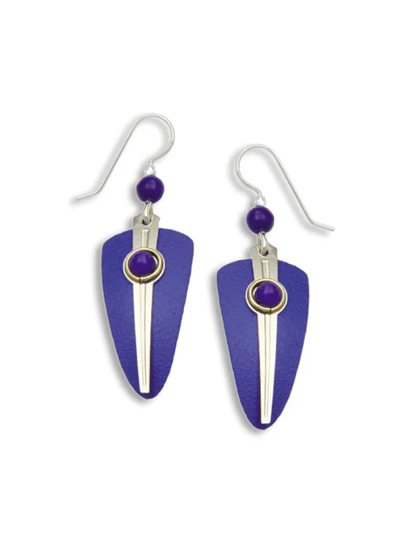 trendy beaded earrings for a vibrant look-Blue Shield Dangles by Adajio