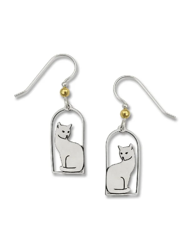 stylish chain earrings for a layered look-Cat Silhouette Dangles by Sienna Sky