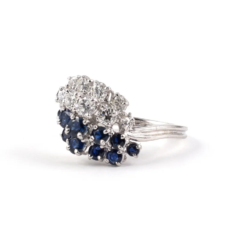 elegant engagement rings with pear-shaped diamonds -Oscar Heyman Sapphire & Diamond Twist Ring