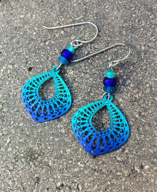 trendy drop earrings for fashion enthusiasts-Cobalt Moroccan Drops by Adajio