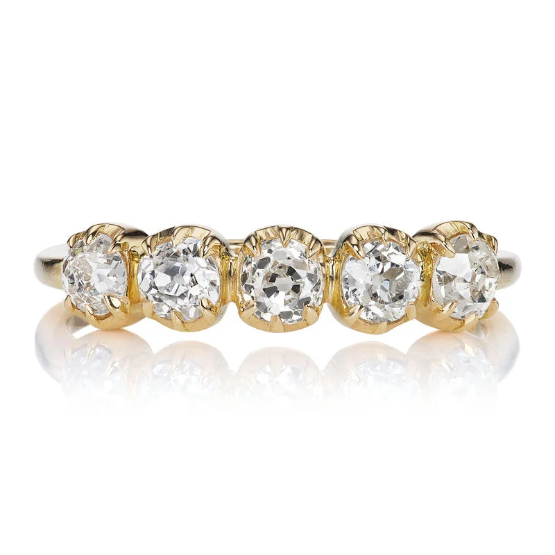 vintage-style wedding rings with diamonds -Andria Band 0.94