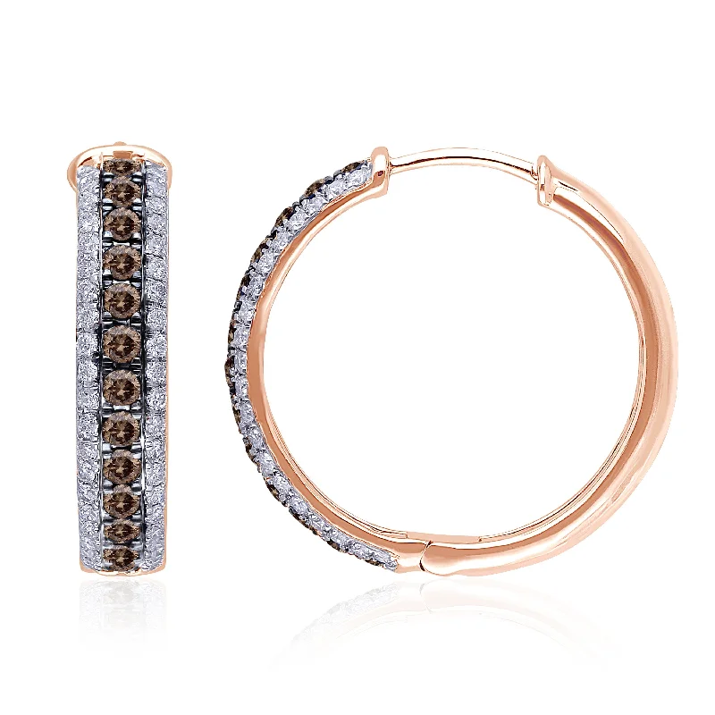 creative geometric earrings for trendy outfits-Rose Gold Coco & White Diamond Eternal Earrings