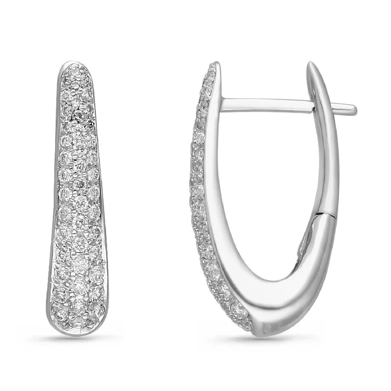 timeless silver drop earrings for women-White Gold Diamond Eternal Earrings