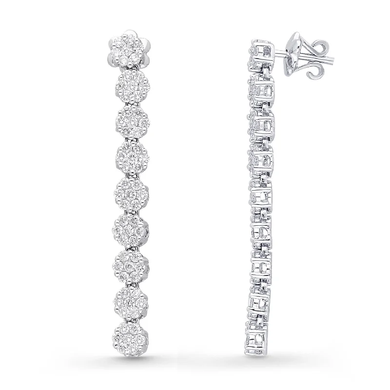 elegant cubic zirconia earrings for a glamorous look-White Gold Diamond Eternal Earrings