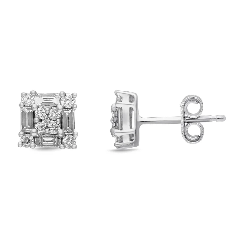 trendy drop earrings for fashion enthusiasts-White Gold Diamond Legendary Earrings